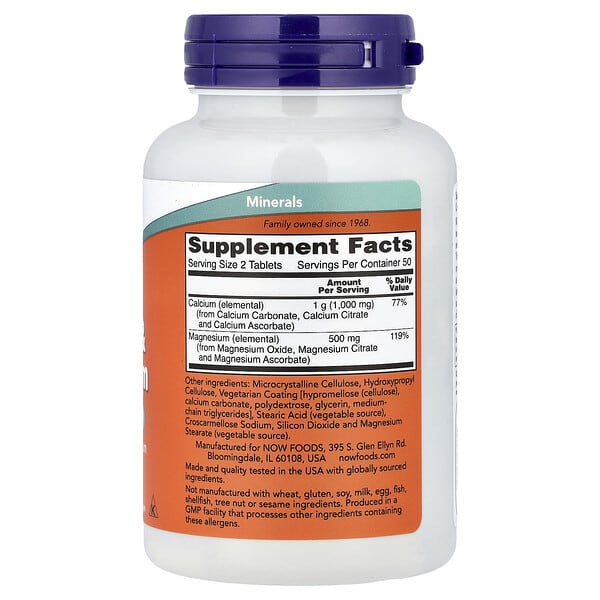 Alternative view of NOW Foods, Calcium & Magnesium, 100 Tablets
