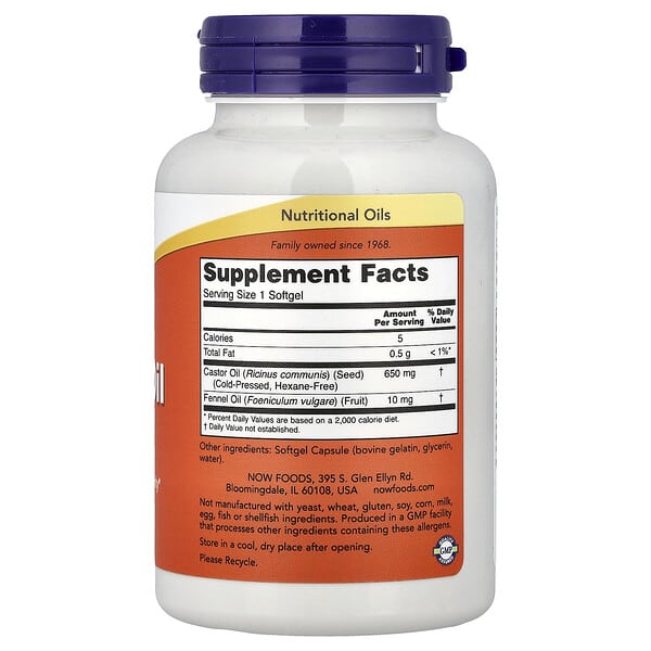 Alternative view of NOW Foods, Castor Oil, 120 Softgels
