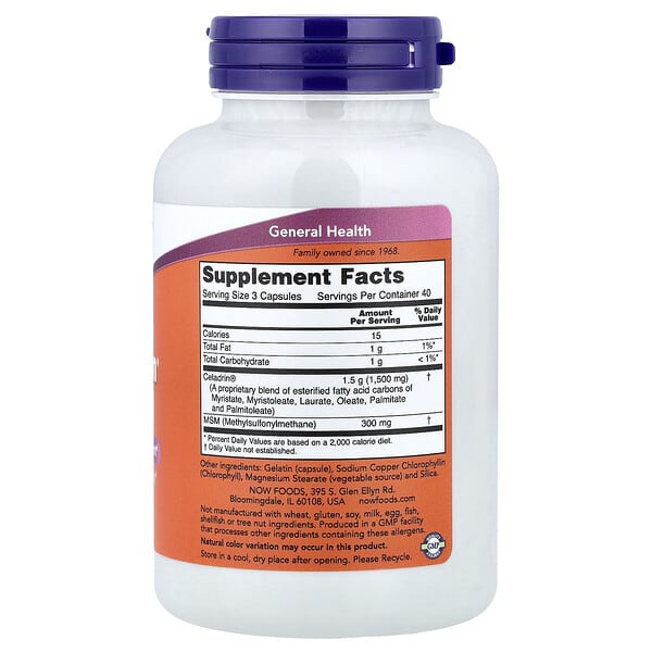 Alternative view of NOW Foods, Celadrin® & MSM, 120 Capsules