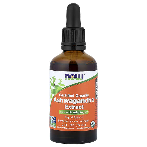 NOW Foods, Certified Organic Ashwagandha Extract, 2 fl oz (59 ml)