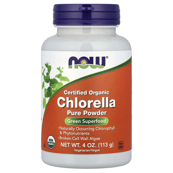 NOW Foods, Certified Organic Chlorella Pure Powder, 4 oz (113 g)