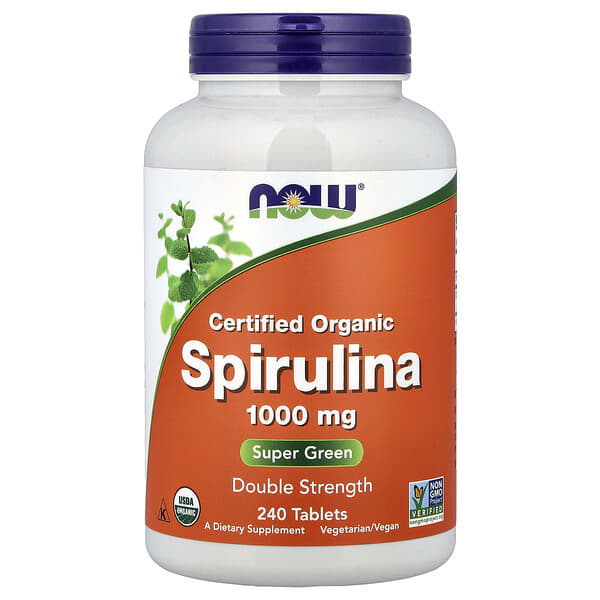 NOW Foods, Certified Organic Spirulina, 1,000 mg, 240 Tablets