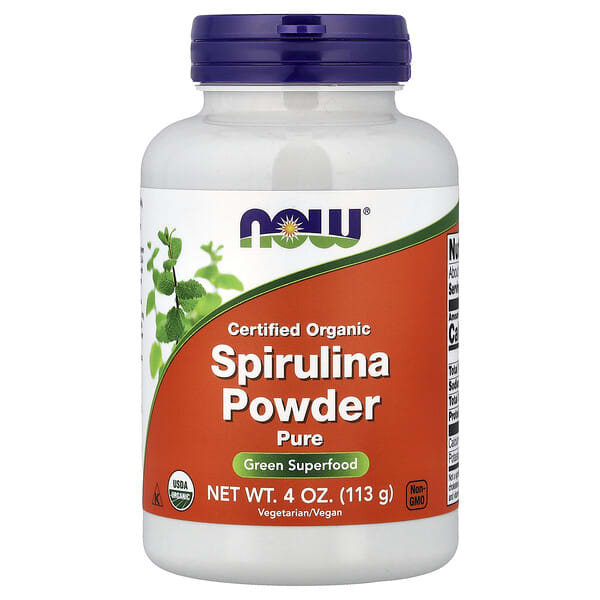 NOW Foods, Certified Organic Spirulina Powder, 4 oz (113 g)