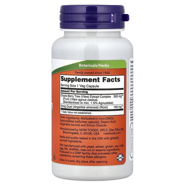 Alternative view of NOW Foods, Chaste Berry Vitex Extract, 300 mg, 90 Veg Capsules