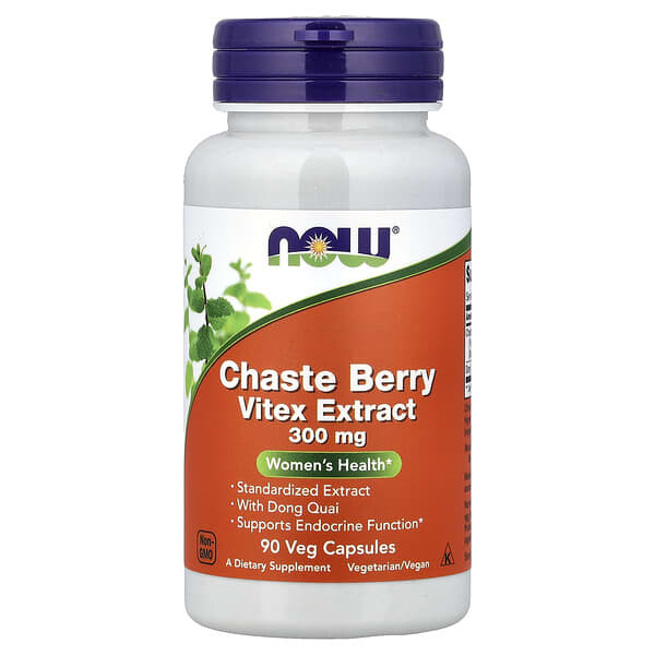 NOW Foods, Chaste Berry Vitex Extract, 300 mg, 90 Veg Capsules 4 NOW Foods, Chaste Berry Vitex Extract, 300 mg, 90 Veg Capsules