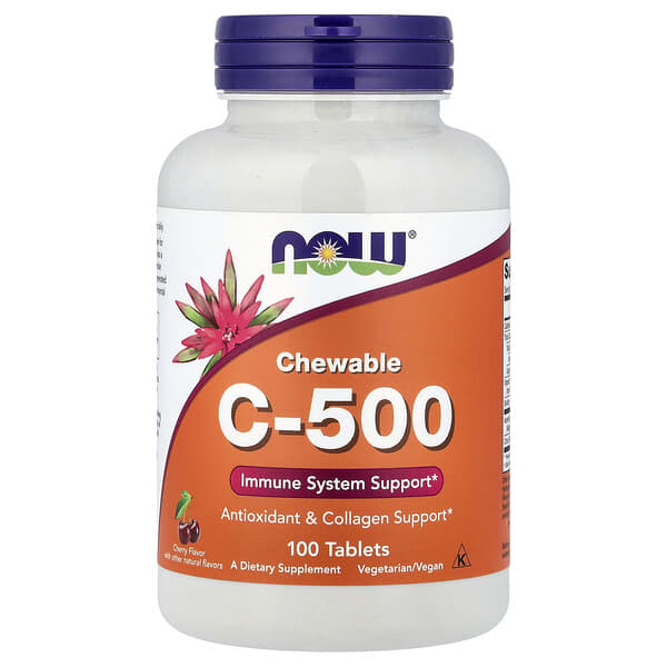 NOW Foods, Chewable C-500, Cherry, 100 Tablets