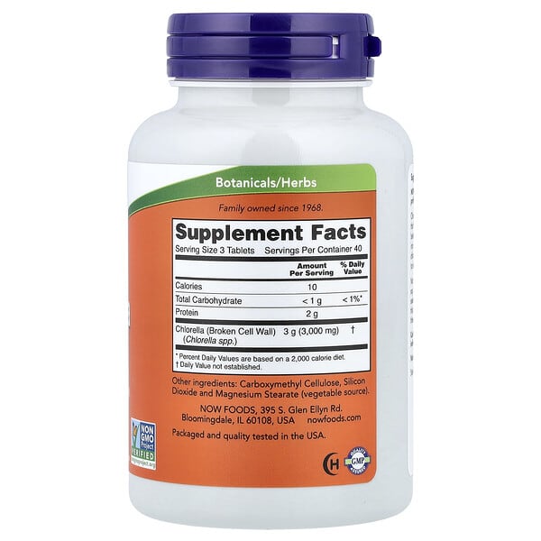 Alternative view of NOW Foods, Chlorella, 120 Tablets (1 g per Tablet)