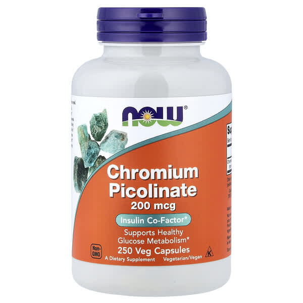 NOW Foods, Chromium Picolinate, 200 mcg, 250 Veg Capsules