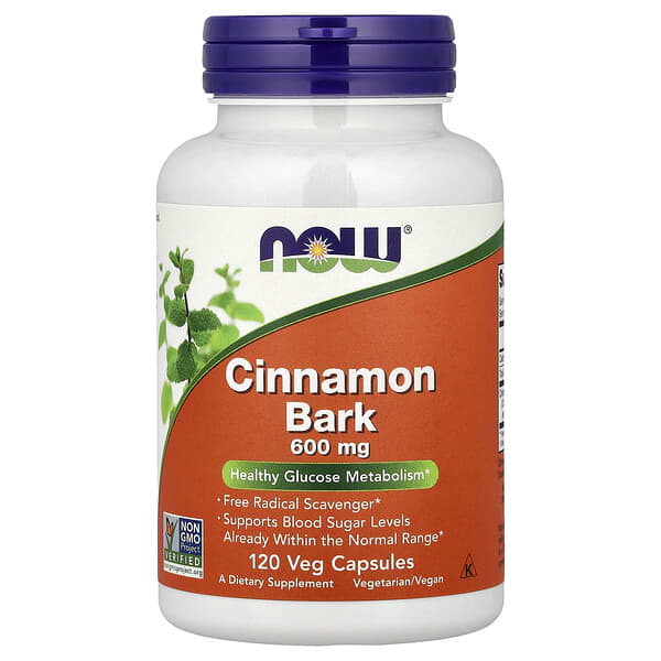 NOW Foods, Cinnamon Bark, 120 Veg Capsules (0.6 g per Capsule)