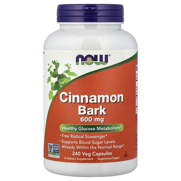 NOW Foods, Cinnamon Bark, 600 mg, 240 Veg Capsules