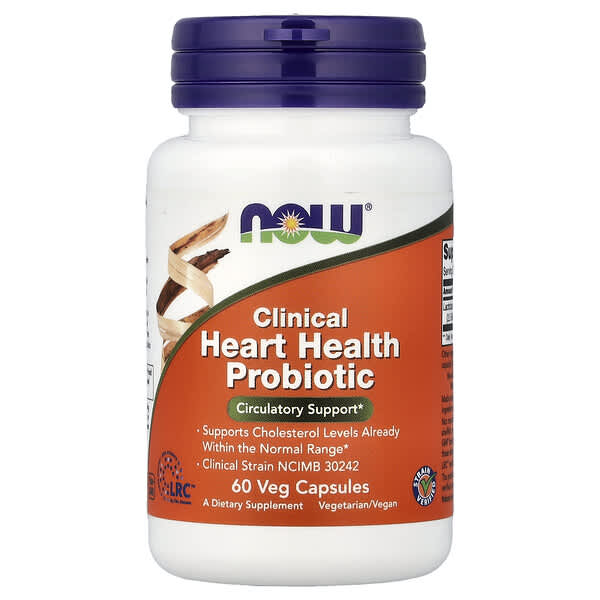 NOW Foods, Clinical Heart Health Probiotic, 60 Veg Capsules (117 mg per Capsule)