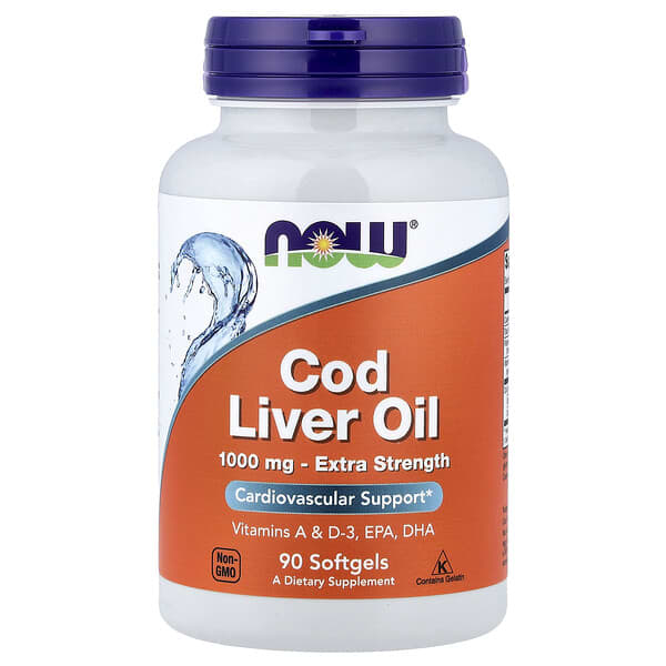 NOW Foods, Cod Liver Oil, 90 Softgels (1,000 mg per Softgel)