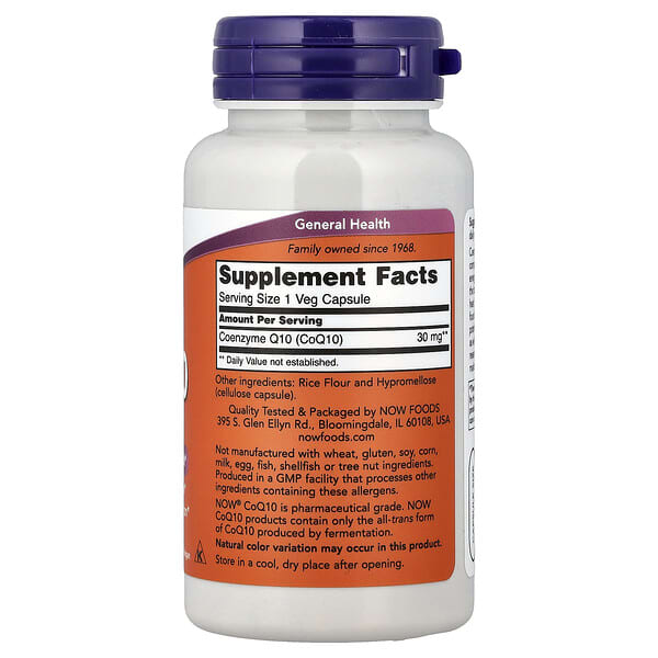 Alternative view of NOW Foods, CoQ10, 30 mg, 120 Veg Capsules