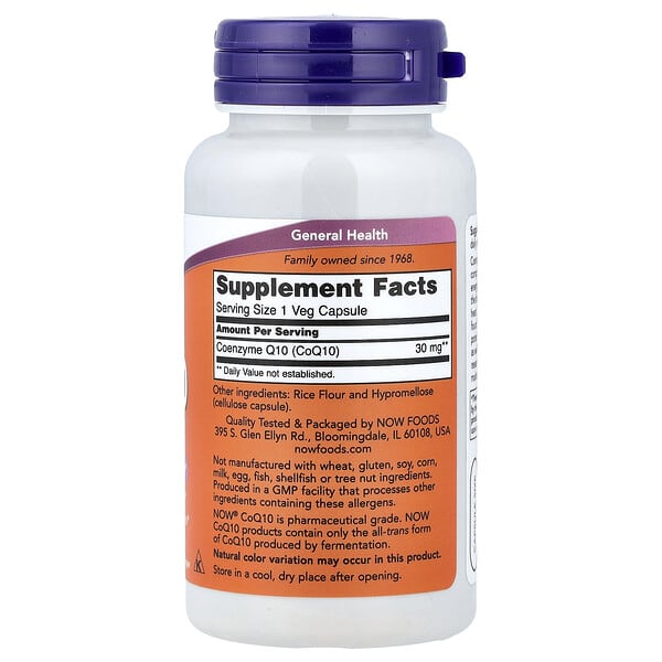 Alternative view of NOW Foods, CoQ10, 30 mg, 60 Veg Capsules