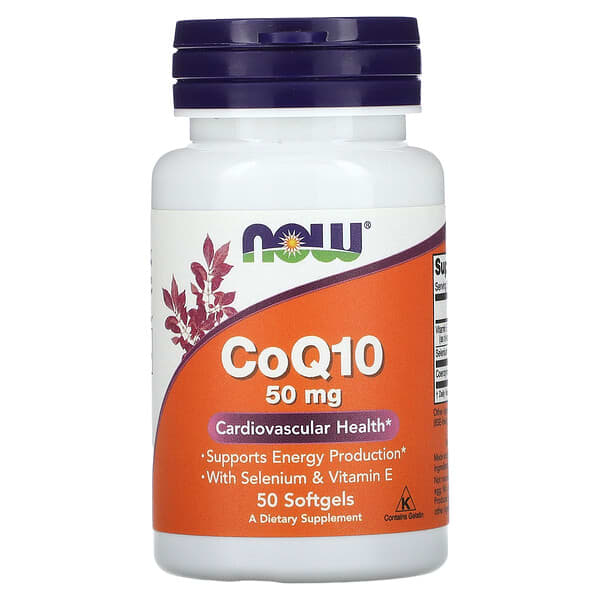 NOW Foods, CoQ10 With Selenium & Vitamin E, 50 Softgel