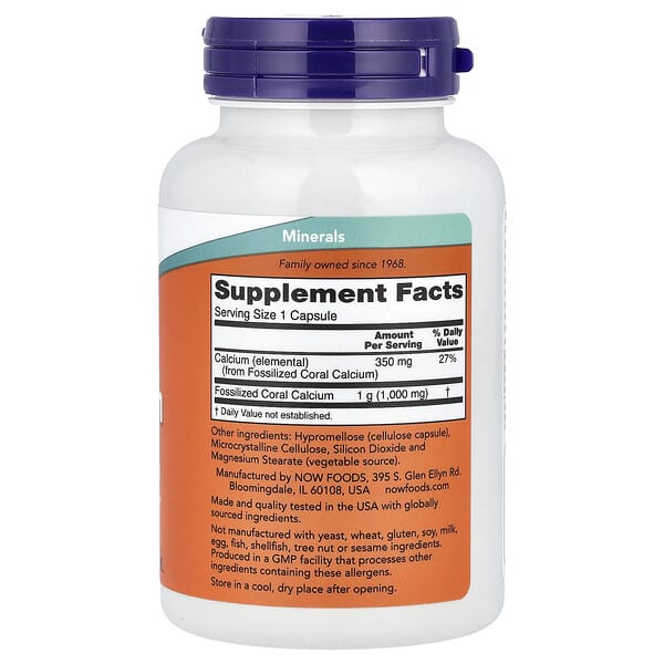 Alternative view of NOW Foods, Coral Calcium, 350 mg, 100 Capsules