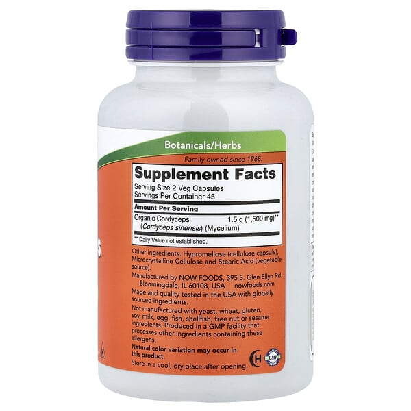 Alternative view of NOW Foods, Cordyceps, 90 Veg Capsules (750 mg per Capsule)