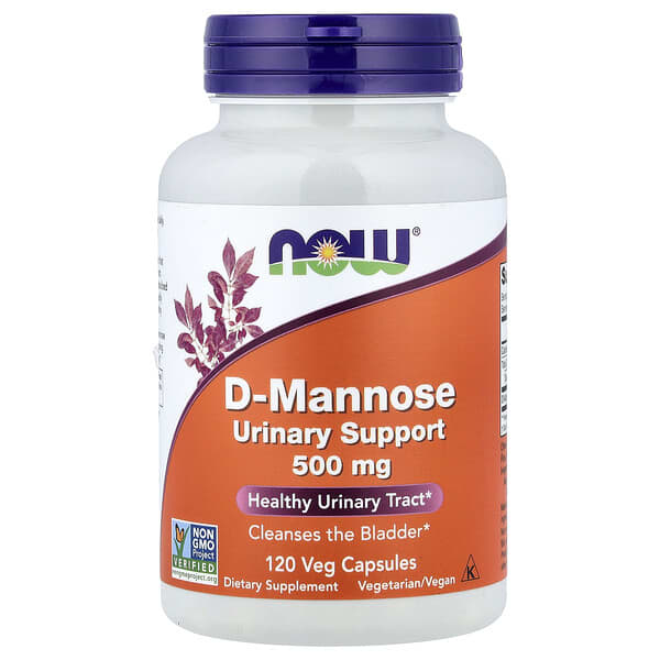NOW Foods, D-Mannose, 500 mg, 120 Veg Capsules