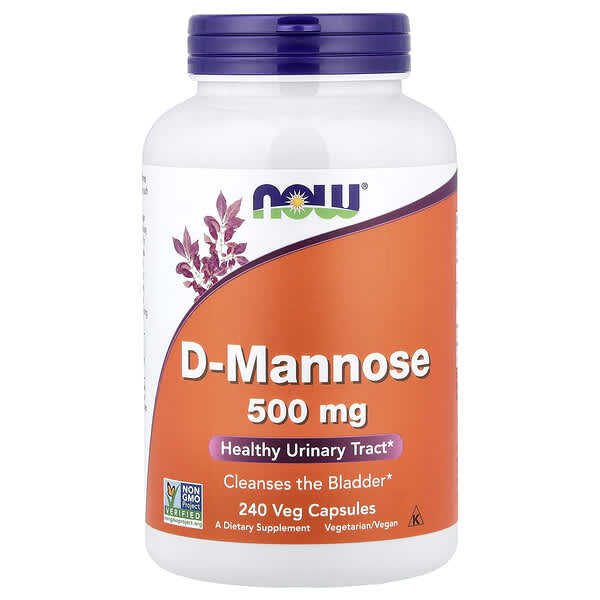 NOW Foods, D-Mannose, 500 mg, 240 Veg Capsules