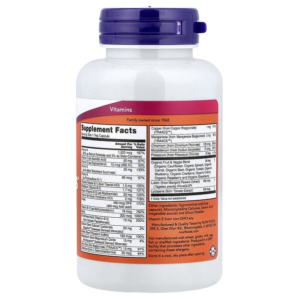 Alternative view of NOW Foods, Daily Vits™, Multi Vitamin & Mineral, 120 Veg Capsules