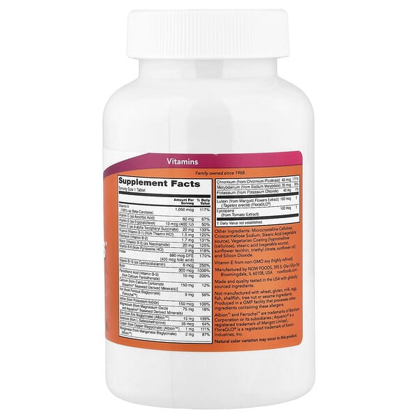 Alternative view of NOW Foods, Daily Vits™, Multi Vitamin & Mineral, 250 Tablets