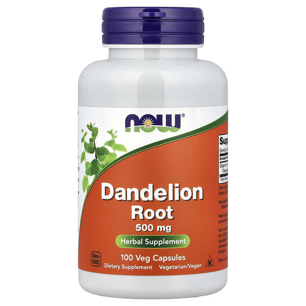 NOW Foods, Dandelion Root, 500 mg, 100 Veg Capsules