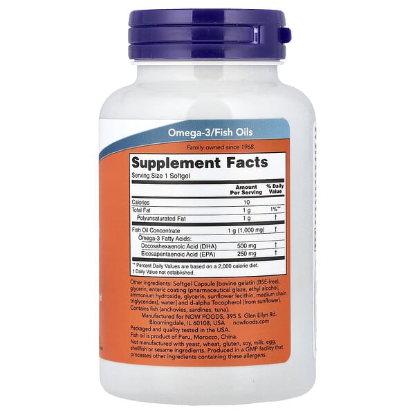 Alternative view of NOW Foods, DHA-500 Fish Oil, 90 Softgels