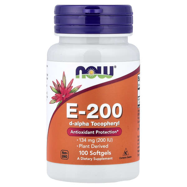 NOW Foods, E-200, 134 mg (200 IU), 100 Softgels