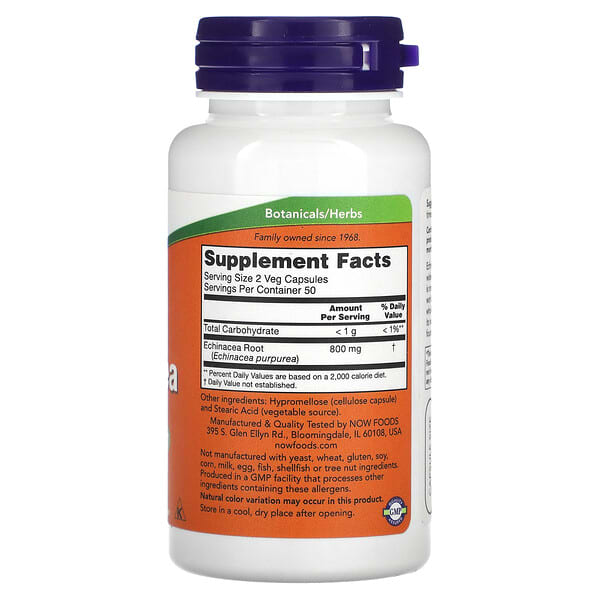 Alternative view of NOW Foods, Echinacea, 400 mg, 100 Veg Capsules