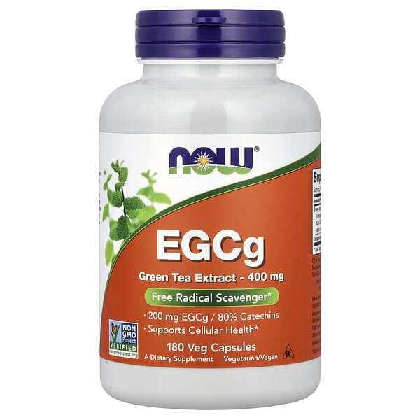 NOW Foods, EGCg, Green Tea Extract, 400 mg, 180 Veg Capsules