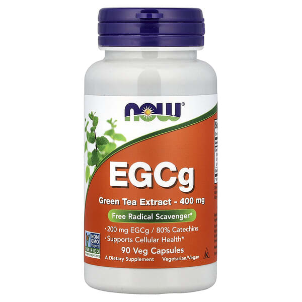 NOW Foods, EGCg, Green Tea Extract, 400 mg, 90 Veg Capsules
