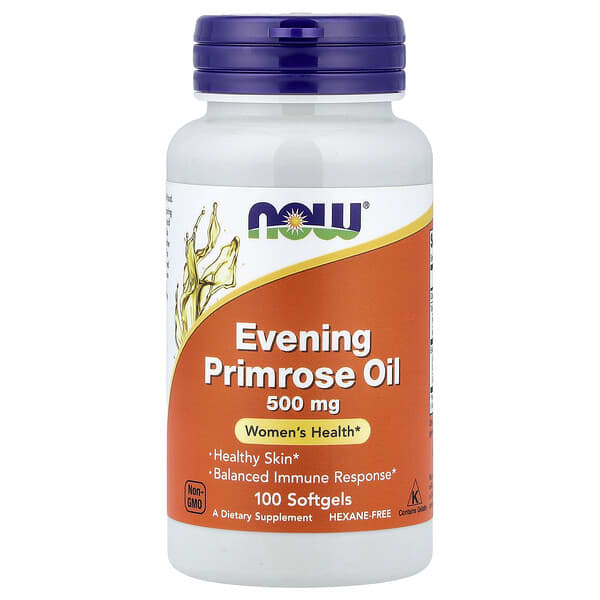 NOW Foods, Evening Primrose Oil, 500 mg, 100 Softgels