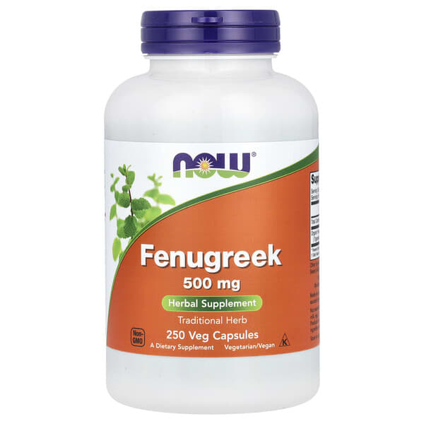 NOW Foods, Fenugreek, 500 mg, 250 Veg Capsules