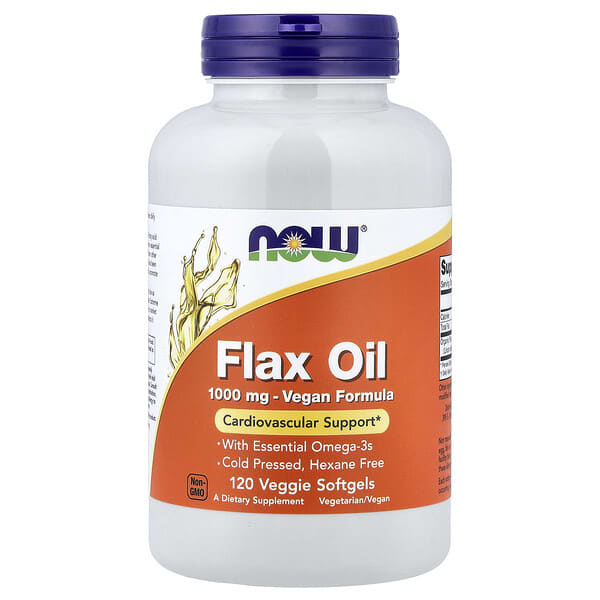NOW Foods, Flax Oil, 1,000 mg, 120 Veggie Softgels