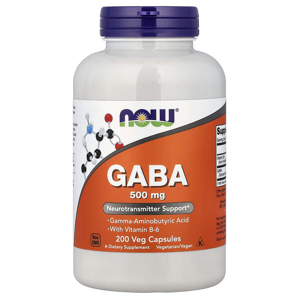 NOW Foods, GABA With Vitamin B-6, 200 Veg Capsules