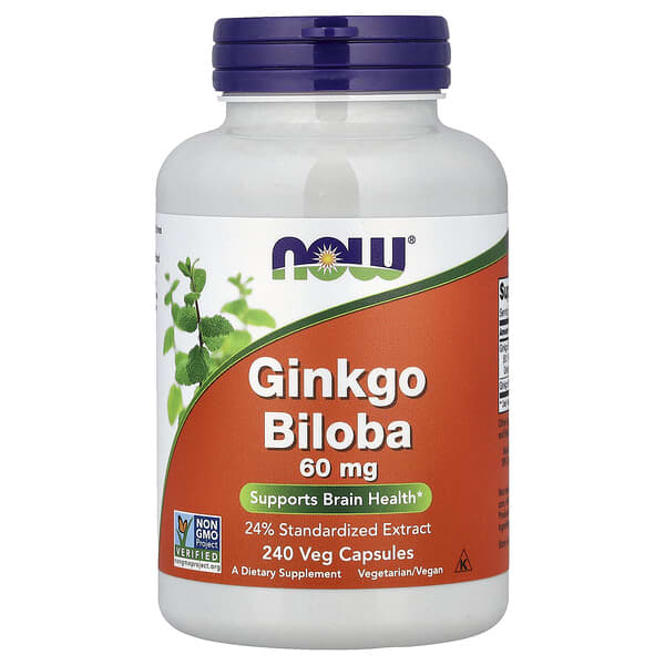 NOW Foods, Ginkgo Biloba, 60 mg, 240 Veg Capsules
