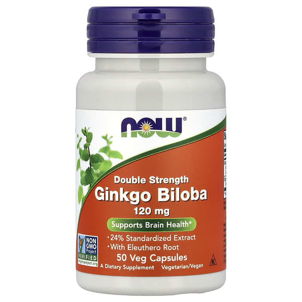 NOW Foods, Ginkgo Biloba With Eleuthero Root, 50 Veg Capsules