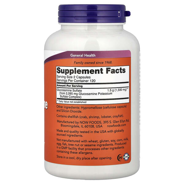 Alternative view of NOW Foods, Glucosamine Sulfate, 240 Capsules (0.75 g per Capsule)