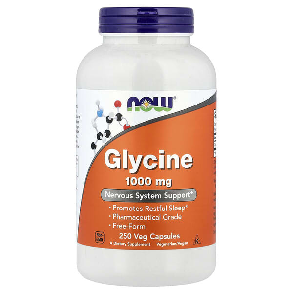 NOW Foods, Glycine, 1,000 mg, 250 Veg Capsules