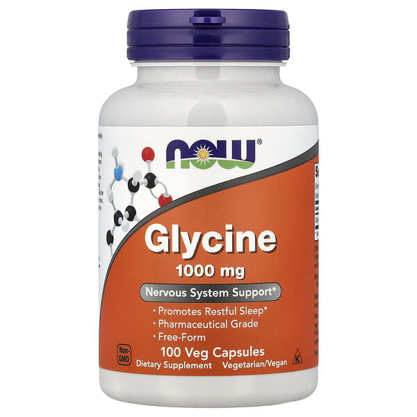 NOW Foods, Glycine, 100 Veg Capsules (1,000 mg per Capsule)