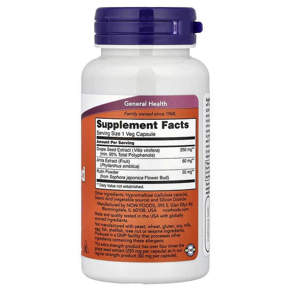 Alternative view of NOW Foods, Grape Seed, 90 Veg Capsules