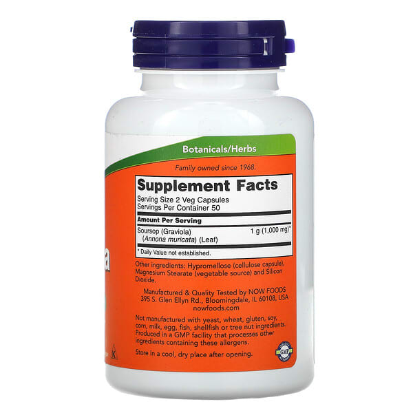 Alternative view of NOW Foods, Graviola, 500 mg, 100 Veg Capsules