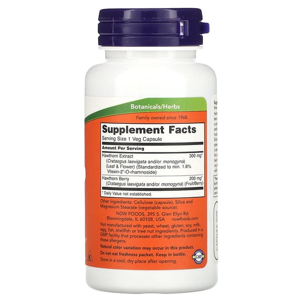 Alternative view of NOW Foods, Hawthorn Extract, 300 mg, 90 Veg Capsules