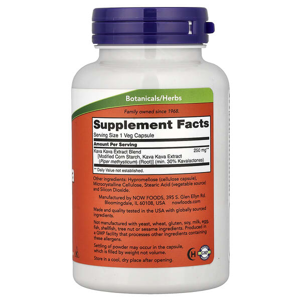 Alternative view of NOW Foods, Kava Kava Extract, 120 Veg Capsules (250 mg per Capsule)