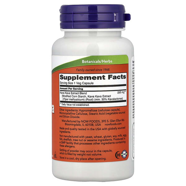 Alternative view of NOW Foods, Kava Kava Extract, 60 Veg Capsules (250 mg per Capsule)