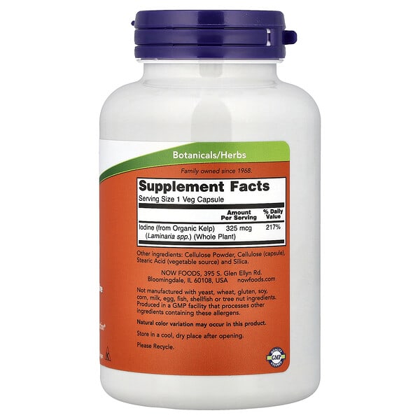 Alternative view of NOW Foods, Kelp, 325 mcg, 250 Veg Capsules