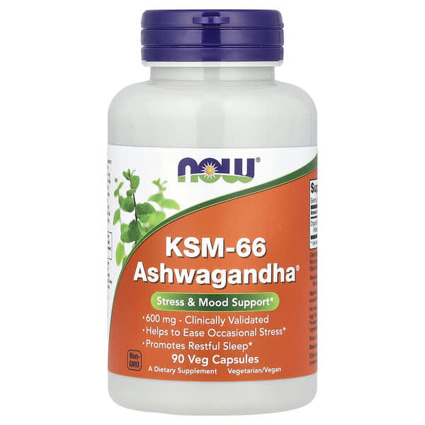 NOW Foods, KSM-66 Ashwagandha®, 600 mg, 90 Veg Capsules 4 NOW Foods, KSM-66 Ashwagandha®, 600 mg, 90 Veg Capsules
