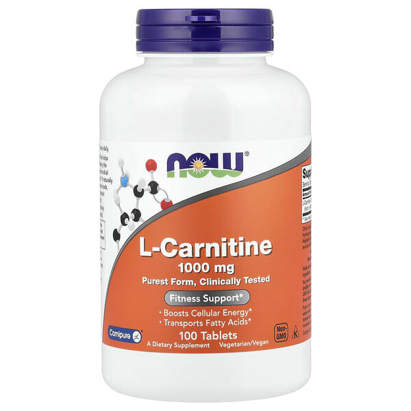 NOW Foods, L-Carnitine, 1,000 mg, 100 Tablets