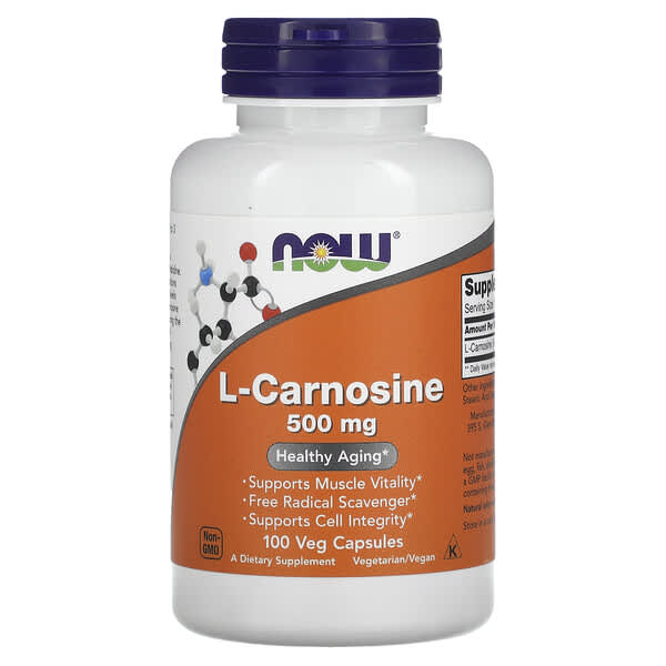 NOW Foods, L-Carnosine, 500 mg, 100 Veg Capsules
