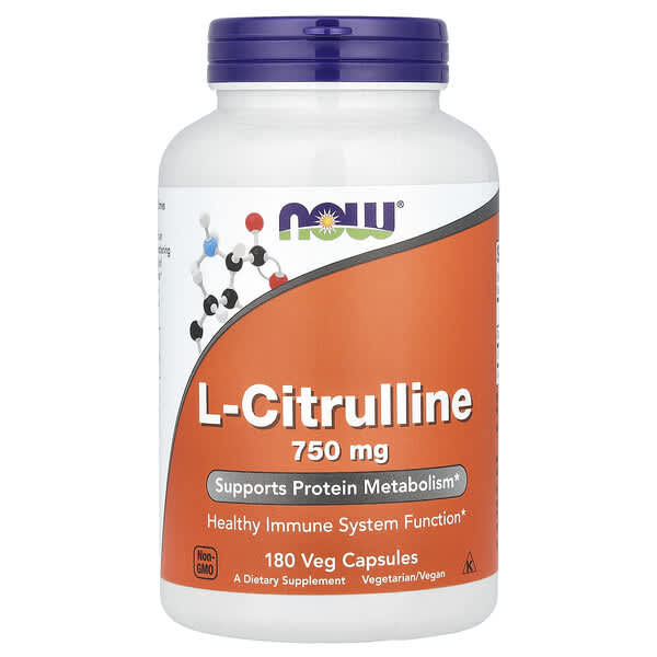 NOW Foods, L-Citrulline, 750 mg, 180 Veg Capsules
